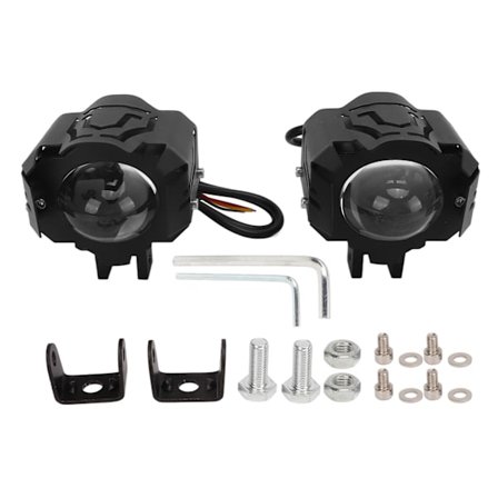 12 til 85V 60W 2 stk. Motorcykel LED-projektør 2 farveobjektiv Kørelys til udendørsbelysning