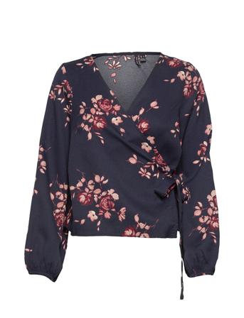 Vmisa 7/8 Wrap Top Wvn Ga Bf Blue Vero Moda