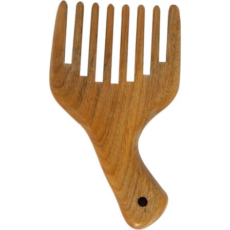 Sandalwood bredtannet trekam for kruset hår