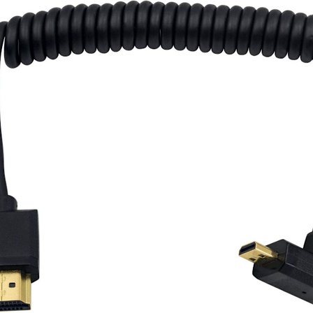 HDMI till standard HDMI-kabel, Micro HDMI till HDMI spiralformad kabel, vinklad, 1,2 m