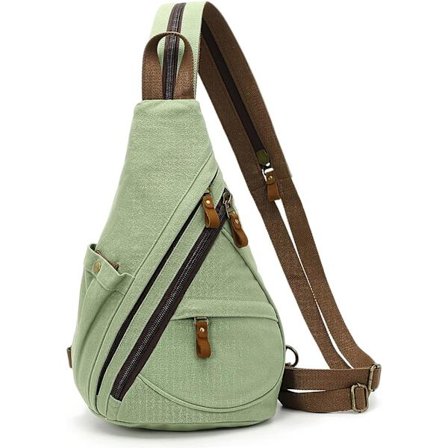 Canvas Sling Bag - Liten Crossbody ryggsäck Shoulder Casual Daypack ryggsäck för män kvinnor