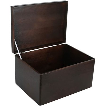 Træopbevaringsboks til at dekorere brun - Creative Deco - XXL - 40 x 30 x 24 cm - Naturlig - Uslebet