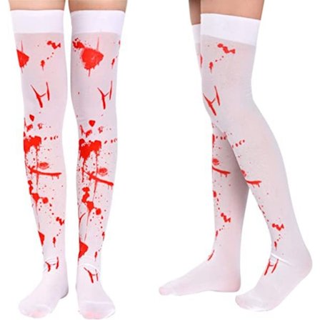 Blanc tahriintuneet femmes Halloween cosplay -sukat, 2 paria
