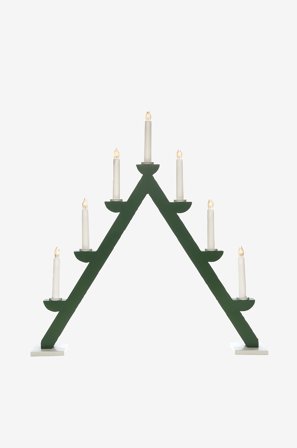 Jotex - El-lysestake 7 lys tre 56 cm Grønn - Kjøp Adventsstaker hos Jotex