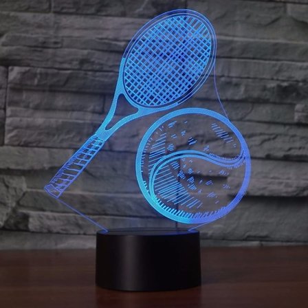 3D Tennis Nattlampa Fjärrkontroll Ström Touch Bordsskiva