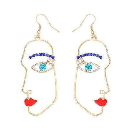 Örhängen Ansiktsmakeup Abstrakt Ansikte Legering Rhinestone Örhängen För Fest