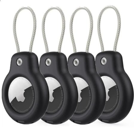 Kompatibel med Apple AirTag Secure Holder med Wire Cable Air Tag Lock Case Nøglering