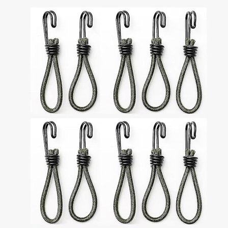 10 Profesjonelle Gummielastiske Strammer Med Krok Til Presenninger, Plakater, Presenningstrammernett, Elastisk Stropp, Presenningsstøtte, Presenning 