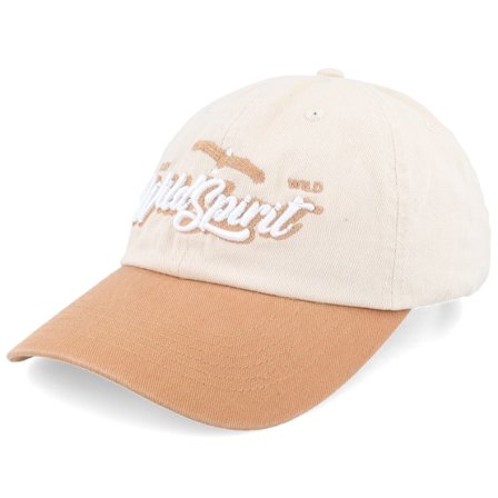 Wild Spirit - Beige unconstructed Keps - Stay Wild Script Washed Stone/Wheat Dad Cap @ Hatstore
