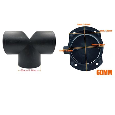 60mm 75mm Ventilklaff Justerbar Luft Dieselvarmer Ventil Kanalforgrener Eksosrør Utløpskobling For Bil