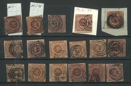 Danmark - Planche med forskellige 4 RBS