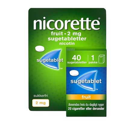 Nicorette Sugetablet Fruit 2 mg 40 stk, Medicin & Pleje, Rygestop, Nikotintabletter