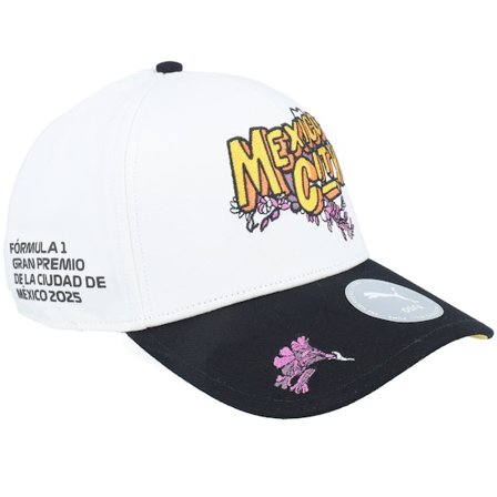 Formula One - Motor White adjustable Czapka Z Daszkiem - F1 Logo 25 Race Special Mexico Puma White/Black A-frame Adjustable @ Hatstore