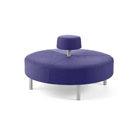 Hocker DOT mit runder Rückenlehne, Ø 1300 mm, Medley-Stoff, blau-violett