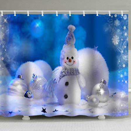 Julebrusbadforhæng Rensedyr Julemand 180 x 180 cm Badeforhæng Polyesterstof Anti-skimmel Vandafvisende Vask