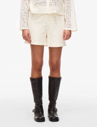 Vila Vimerinda Crochet Hw Shorts - White - XS