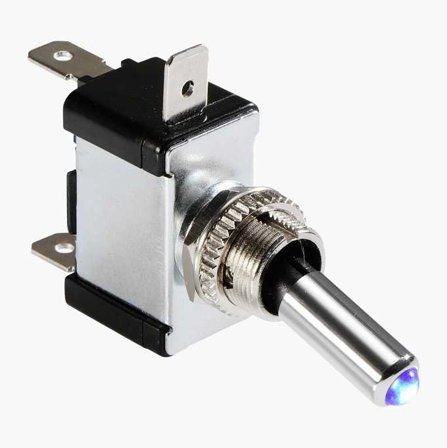 Biltema - Vippestrømbryter blå diode 12 V 20 A