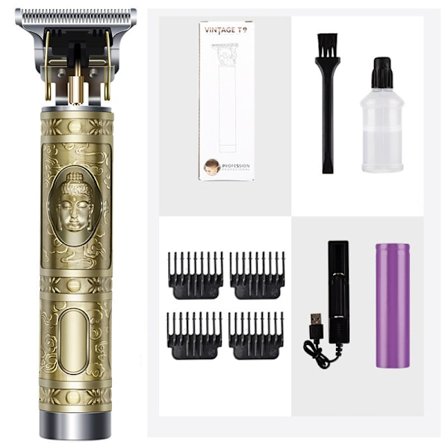 T9 Profesjonell elektrisk hårklipper Hårklipper Frisørklipper 0 mm Barbermaskin for menn Oppladbar M