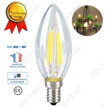 Led-lampa - TD - C35 - Varmvit - 6W - E27 - Inomhus