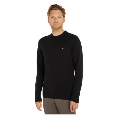 Tommy Hilfiger, Round-neck Knitwear Zwart, Heren, Maat:S,Katoen