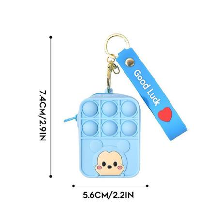 Blå Push Pop Bubble Fidget Sensory Toy Messenger Bag Style Stre
