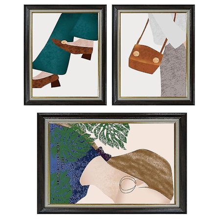 Imitation 3D Falsk Bildram 3 Koppling Måleri Enkel Vind Väggklistermärke