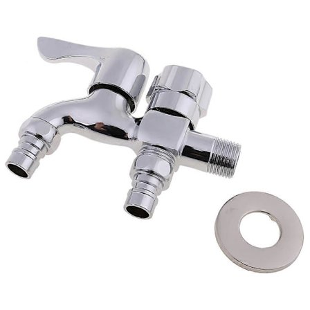 Multifunksjonell vaskemaskin kran dobbel uttak dual kontakt vannkran krom