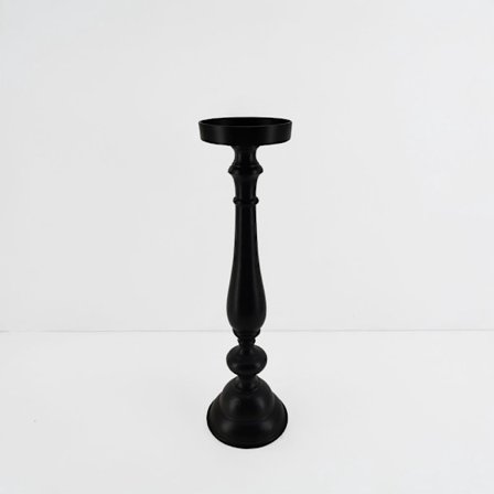 Musta alumiininen kynttilänjalka, 15x15x55 cm