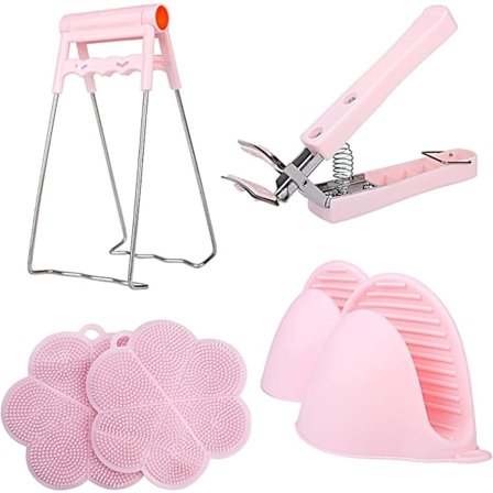 Antiscalding-työkalu Silikoninen 6-osainen sarja, Antiscalding-pidike, Silikonialusta, Antiscalding-käsipide, Kulho