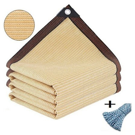 2 x 2 m solafskærmningsnet til altanhave UV beskyttelsesskærm med 5 m reb