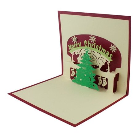 Käsintehty Pop-Up Joulukortti - nro 2