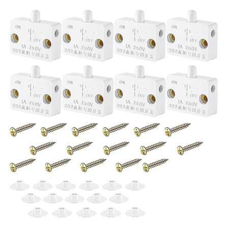 8 stk. skabsdørkontakt Automatisk dørkontakt Kontaktswitch til skab Gælder for 12v 24v