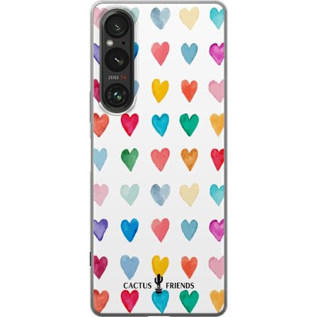 Yhteensopiva Puhelinkuori Sony Sony Xperia 1 V Cactus and Friends - Watercolor Love Grid