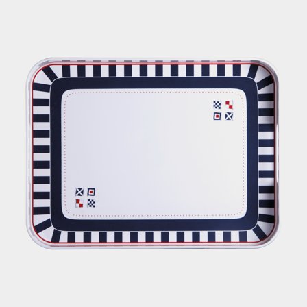 Bandeja de servicio de melamina Marine Business Venezia, antideslizante, blanco/rojo/azul, 30 x 40 cm