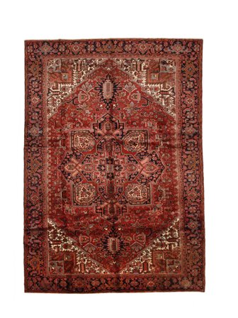 Oosters Heriz Vloerkleed 292X387 Donkerrood/Zwart Groot Wol, Perzië