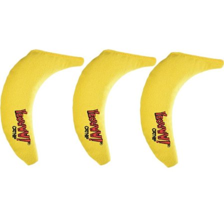 100% ekologisk kattmynta leksak, gul banan 3-pack [HK]