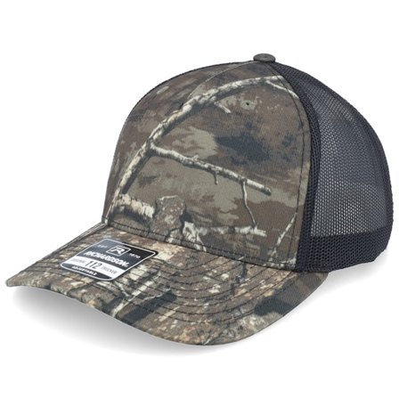 Richardson - Camo trucker Cap - 112pfp Realtree Timber/Black A-Frame Trucker @ Hatstore