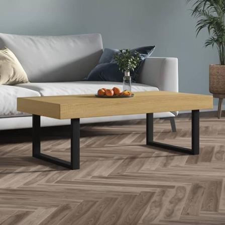 Vidaxl Soffbord Ljusbrun Och Svart 120x60x40 Cm Mdf Och Järn Brun