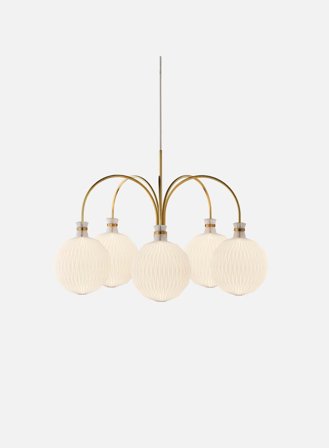 Legacy 101 lysekrone - messing/hvit