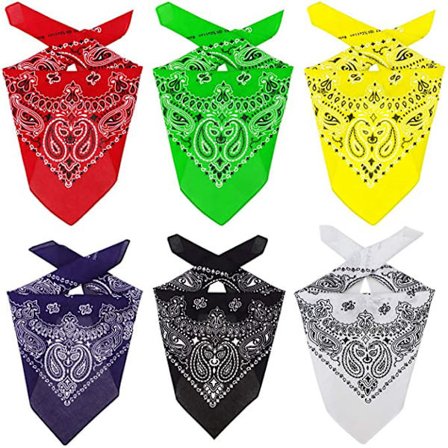 Bandana-set i bomull, 6-pack bandana-set 100% bomull halsduk, ZQKLA