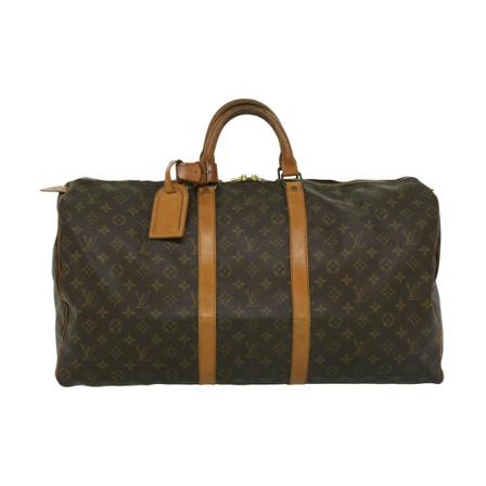 Louis Vuitton Vintage, Pre-owned Keepall 55 Monogram Bag Bruin, unisex, Maat:ONE Size,leer