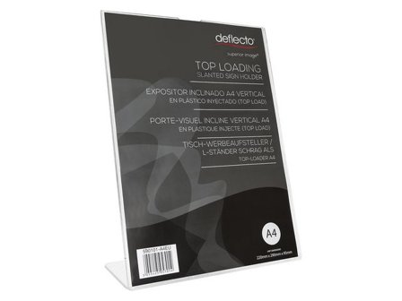 deflecto Informationsställ akryl lut. A4 instick - Lyreco - Kontorsmöbler och inredning - Tavlor ställ och ramar - Informationsställ