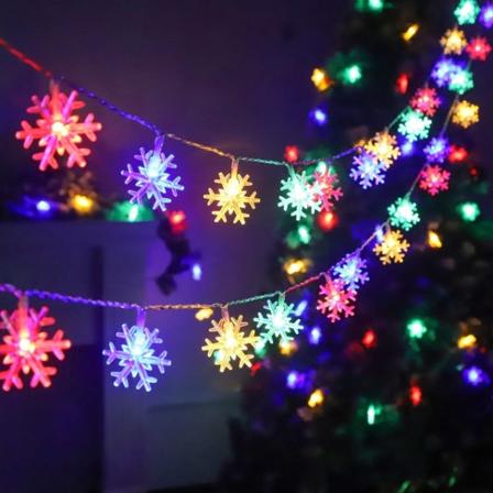 Snöflinga LED-ljus Juldekor för hemhängande girland juldekorationer julgransdekor Noel Navidad colorful 3M 20Led