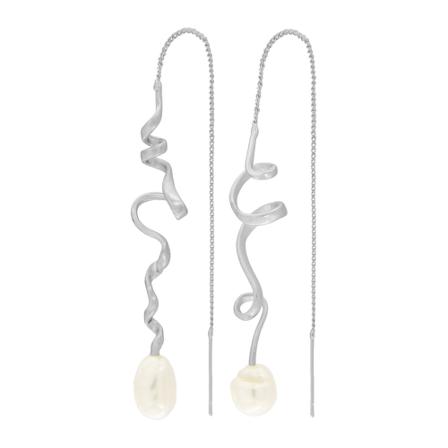 Dansk Copenhagen, Earrings Audrey Organic Chain Grijs, Dames, Maat:ONE Size