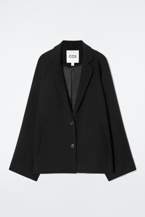 COS Women's Oversized Fluid Single Breasted Blazer in Black