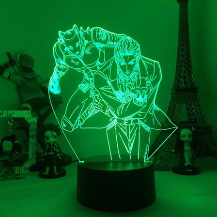 3D LED Nattlys Lampe Anime Jojo's Bizarre Adventure Kujo Jota