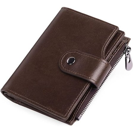 Ruskea - RFID-suojattu aito nahkainen miesten lompakko, miesten bifold
