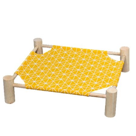 Puinen lemmikkileirin sänky irrotettava korotettu koiranpeti kesäksi hengittävä kissanpeti koko 48cm väri keltainen shakkilauta
