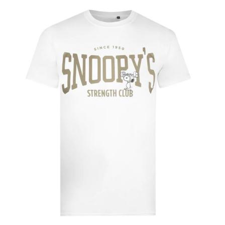 Peanuts Herr Snoopys Strength Club T-shirt L Vit