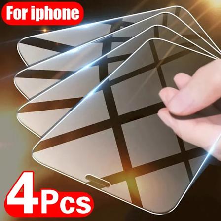 4 stk. Hærdet glas til iPhone 11 12 13 14 15 Pro Xr Xs Max skærmbeskyttelse til iPhone 12 13. Mini 7 8 6 Plus Se glas For iPhone 14 ProMax Tempered 